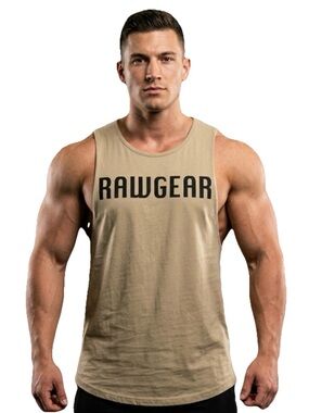 RAWGEAR Men’s Tan Cooton Tank Top Size Medium